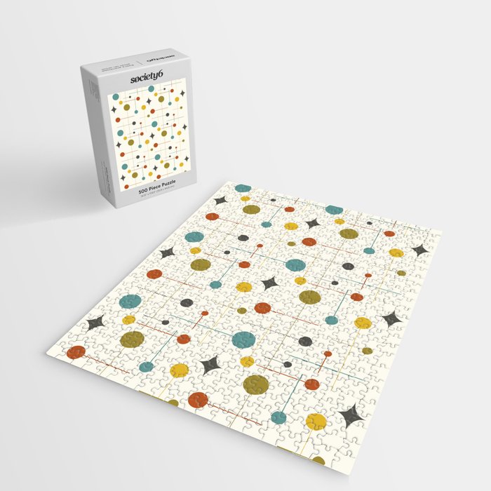 Mid Century Modern Atomic Abstract Pattern Jigsaw Puzzle Gallery Image 2