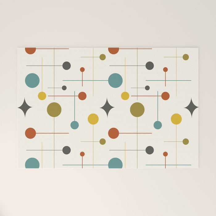 Mid Century Modern Atomic Abstract Pattern Welcome Mat Gallery Image 1