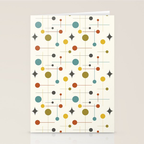 Mid Century Modern Atomic Abstract Pattern Stationery Card Gallery Image 1