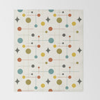 Mid Century Modern Atomic Abstract Pattern Throw Blanket Gallery Image 2