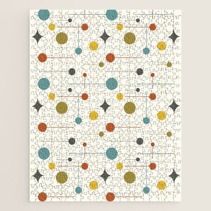Mid Century Modern Atomic Abstract Pattern Jigsaw Puzzle Gallery Image 1