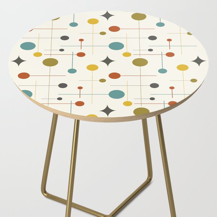 Mid Century Modern Atomic Abstract Pattern Side Table Gallery Image 2