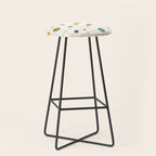 Mid Century Modern Atomic Abstract Pattern Stool Gallery Image 1