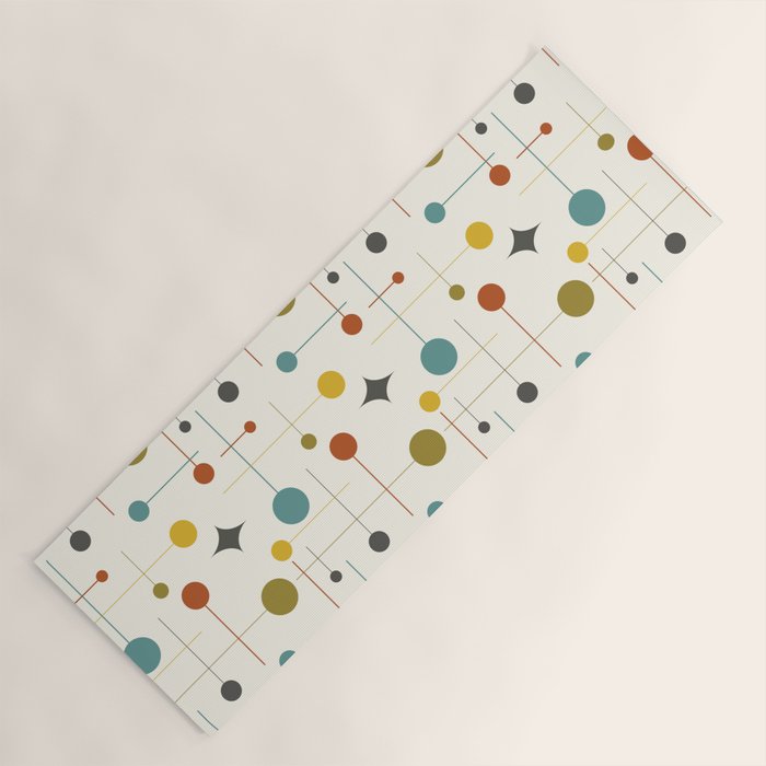 Mid Century Modern Atomic Abstract Pattern Yoga Mat Gallery Image 1