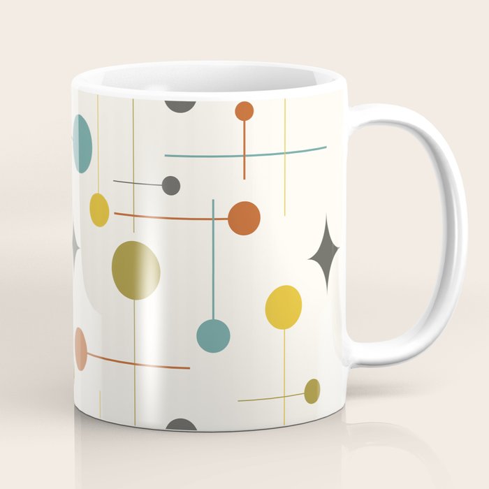 Mid Century Modern Atomic Abstract Pattern Coffee Mug Gallery Image 1