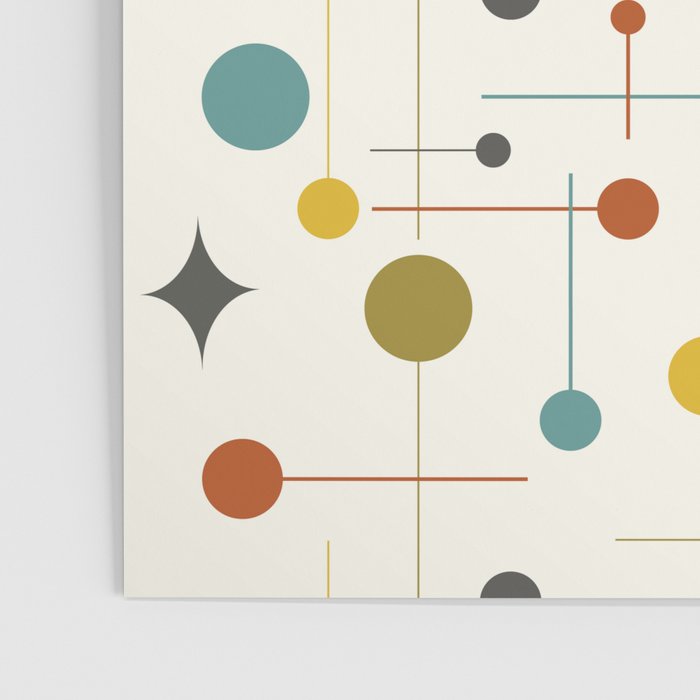 Mid Century Modern Atomic Abstract Pattern Poster Gallery Image 3
