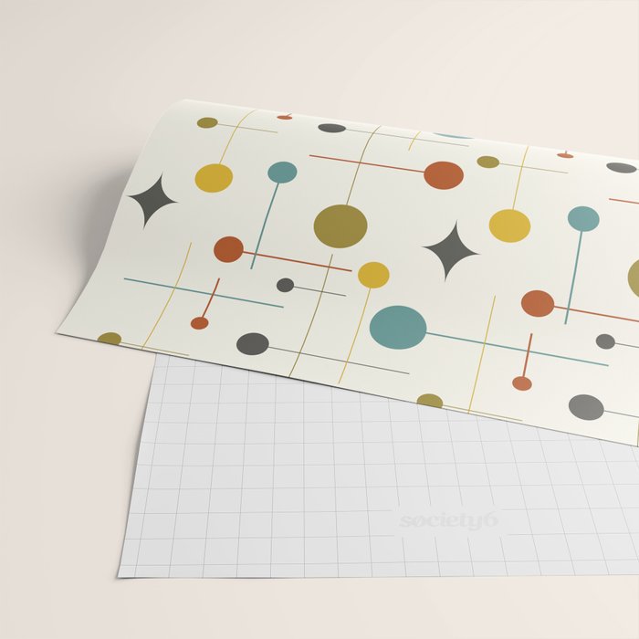 Mid Century Modern Atomic Abstract Pattern Wrapping Paper Gallery Image 2
