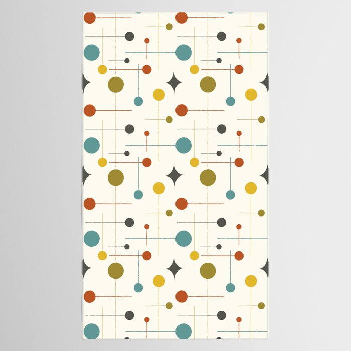 Mid Century Modern Atomic Abstract Pattern Tablecloth Gallery Image 2