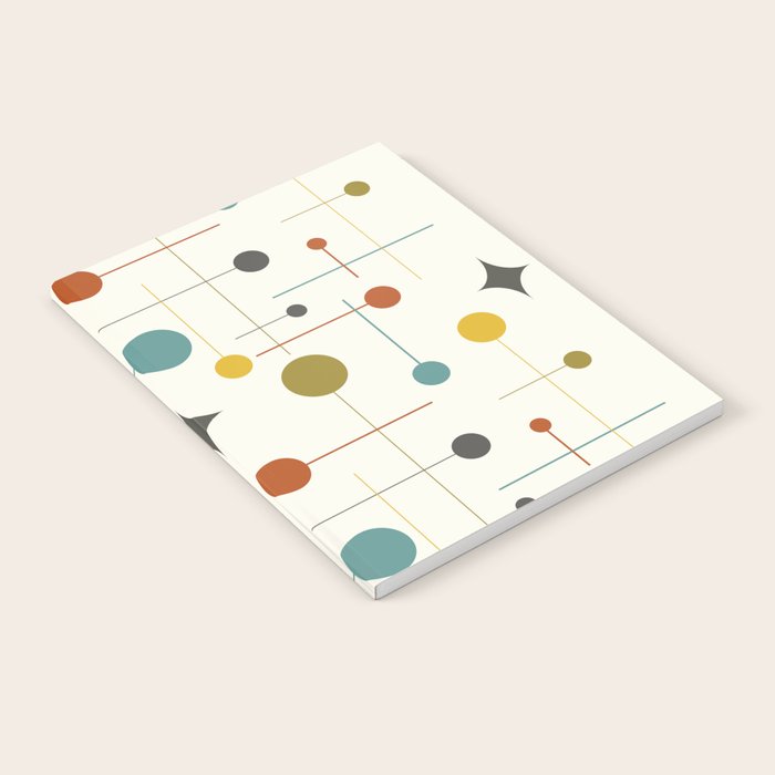 Mid Century Modern Atomic Abstract Pattern Notebook Gallery Image 1