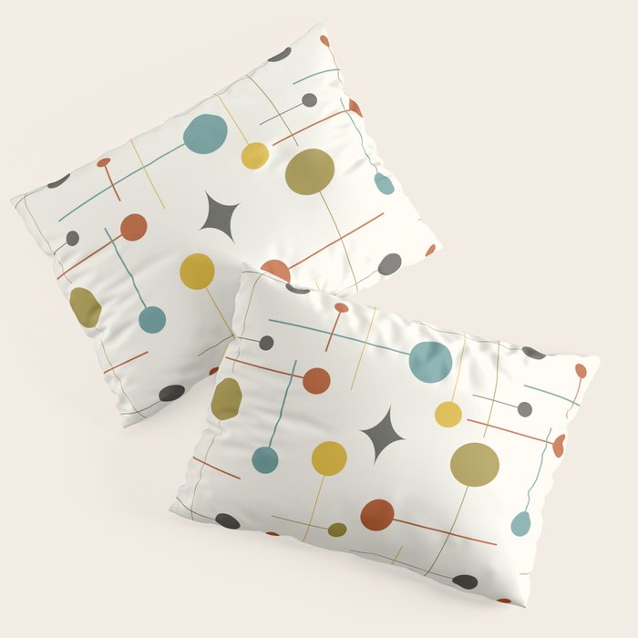 Mid Century Modern Atomic Abstract Pattern Pillow Sham Gallery Image 1