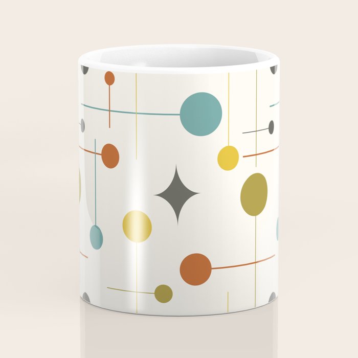 Mid Century Modern Atomic Abstract Pattern Coffee Mug Gallery Image 4