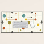 Mid Century Modern Atomic Abstract Pattern Desk Mat Gallery Image 1