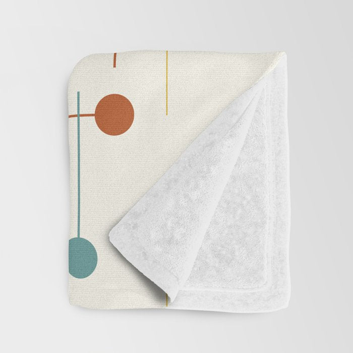 Mid Century Modern Atomic Abstract Pattern Throw Blanket Gallery Image 3