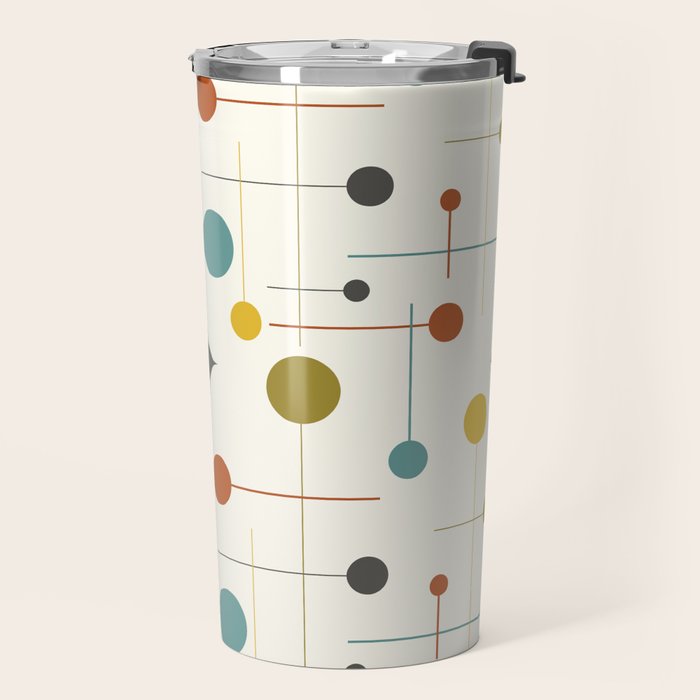 Mid Century Modern Atomic Abstract Pattern Travel Mug Gallery Image 2