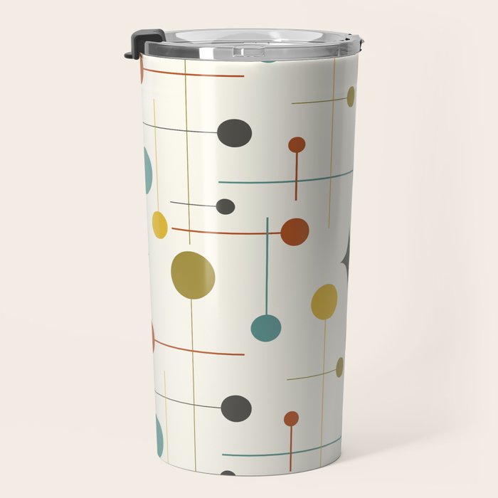 Mid Century Modern Atomic Abstract Pattern Travel Mug Gallery Image 3
