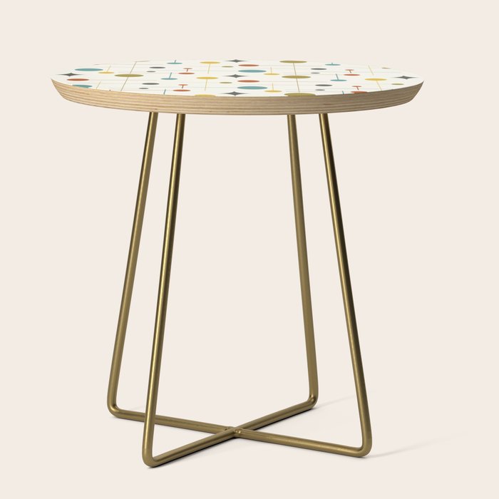 Mid Century Modern Atomic Abstract Pattern Side Table Gallery Image 1