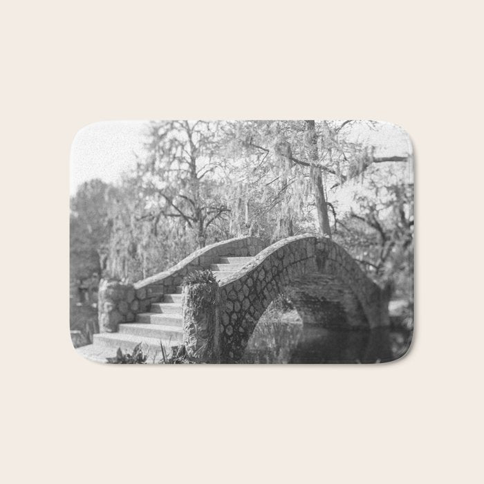 New Orleans City Park black and white photography Bath Mat Gallery Image 1