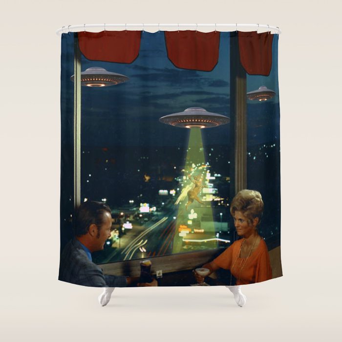 Meow! Cat abduction Shower Curtain Gallery Image 1