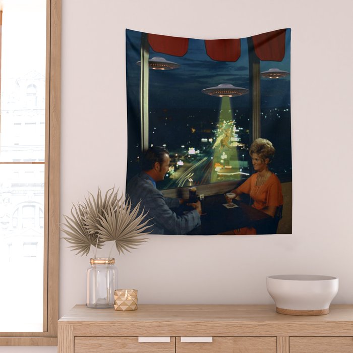 Meow! Cat abduction Wall Tapestry Gallery Image 2