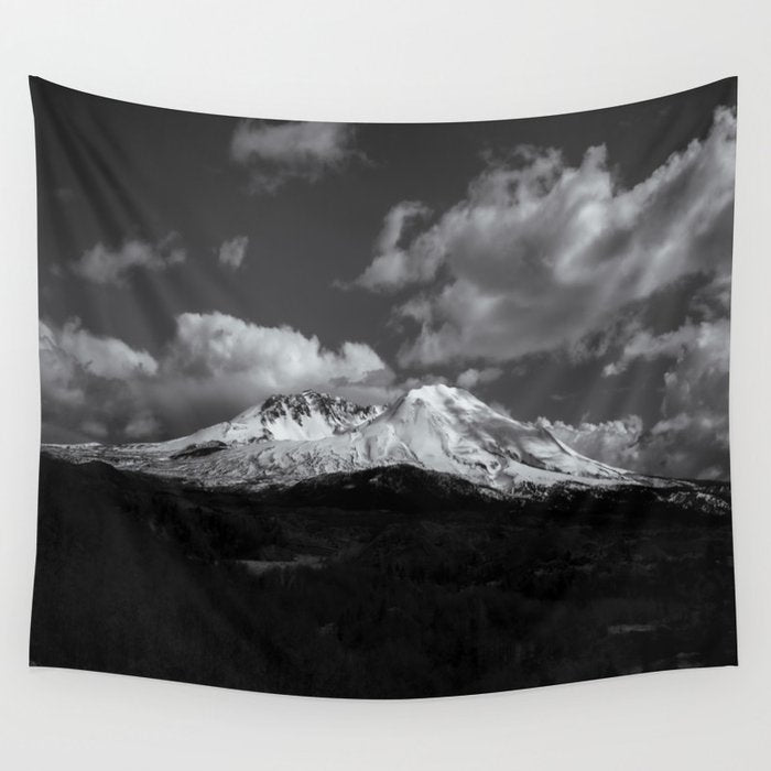 Mount Saint Helens Black and White II Wall Tapestry Gallery Image 1