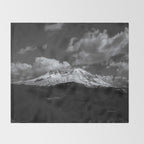 Mount Saint Helens Black and White II Throw Blanket Gallery Image 2