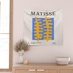 Royal Blue & Supernova: Matisse Paper Leaf Cutouts 02 Wall Tapestry Gallery Image 2