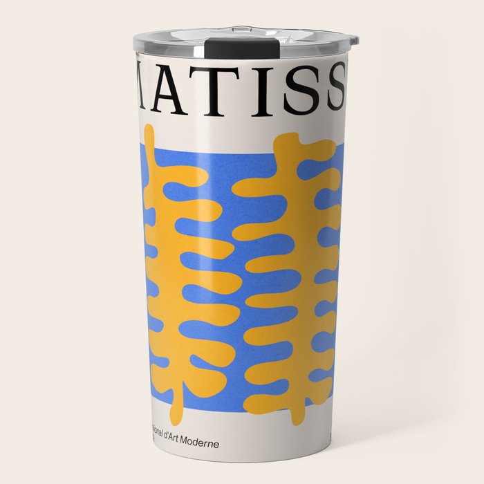 Royal Blue & Supernova: Matisse Paper Leaf Cutouts 02 Travel Mug Gallery Image 1