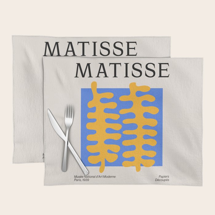 Royal Blue & Supernova: Matisse Paper Leaf Cutouts 02 Placemat Gallery Image 1