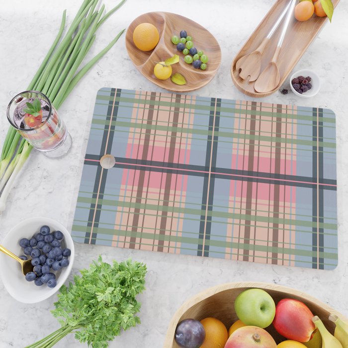 Pastel Tartan Delight Cutting Board Gallery Image 2