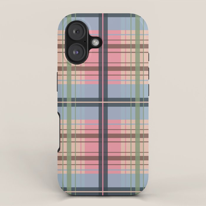 Pastel Tartan Delight iPhone Case Gallery Image 1