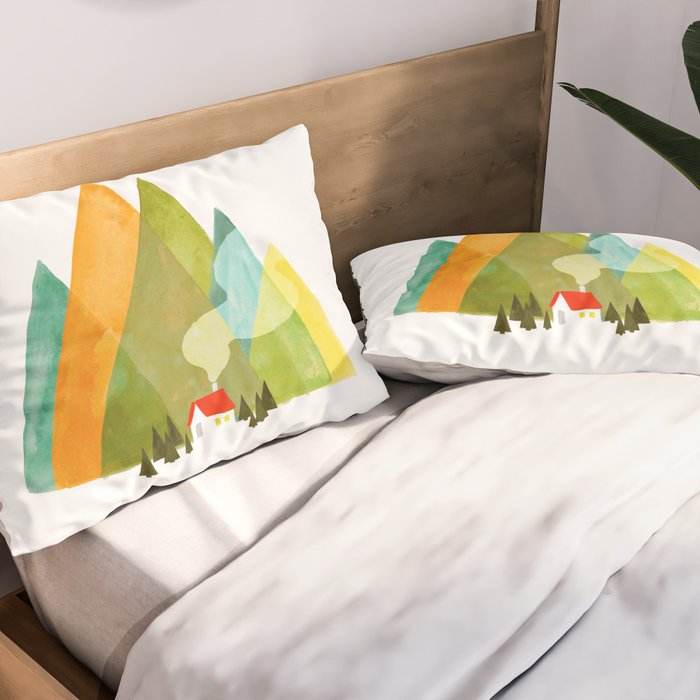 House at the foot of the mountains Pillow Sham Gallery Image 2