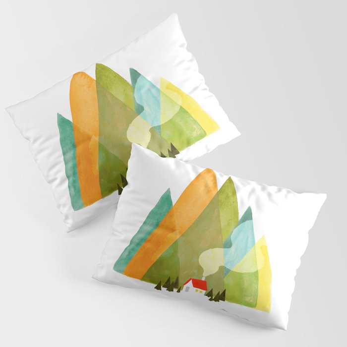 House at the foot of the mountains Pillow Sham Gallery Image 3
