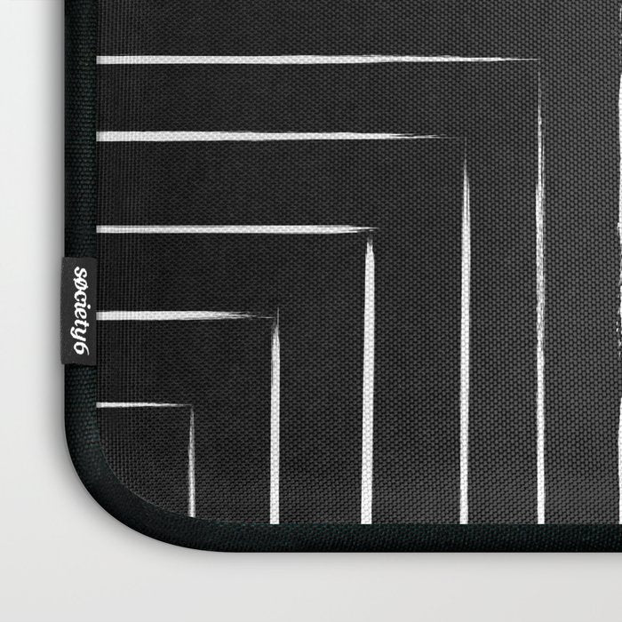 Black White Lines Minimalist Laptop Sleeve Gallery Image 3