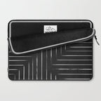 Black White Lines Minimalist Laptop Sleeve Gallery Image 2