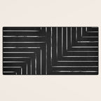 Black White Lines Minimalist Desk Mat Gallery Image 3