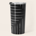 Black White Lines Minimalist Travel Mug Gallery Image 3