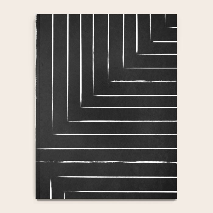 Black White Lines Minimalist Notebook Gallery Image 4