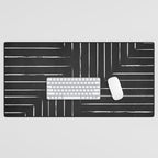 Black White Lines Minimalist Desk Mat Gallery Image 1