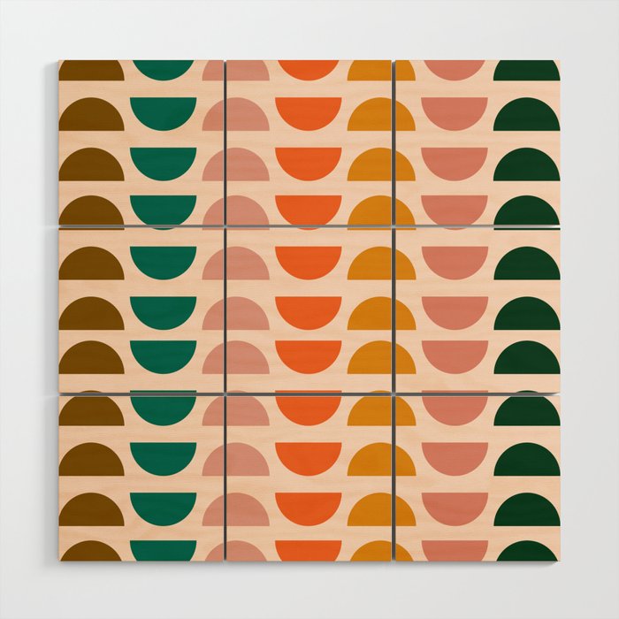 Retro 70s Geometrics Wood Wall Art Gallery Image 1