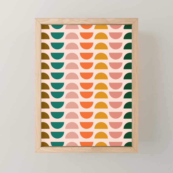 Retro 70s Geometrics Mini Art Print Gallery Image 1