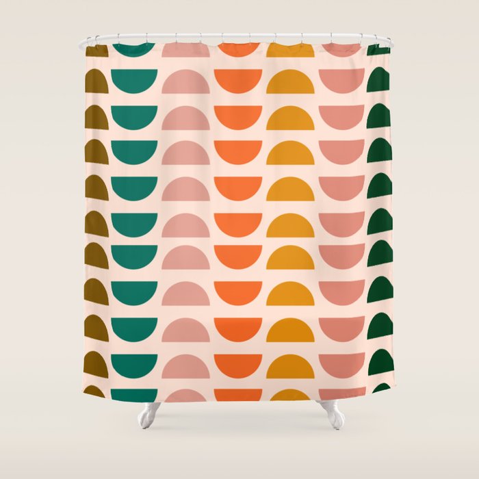 Retro 70s Geometrics Shower Curtain Gallery Image 1