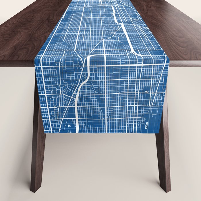 Chicago City Map of the United States - Blueprint Table Runner Gallery Image 1