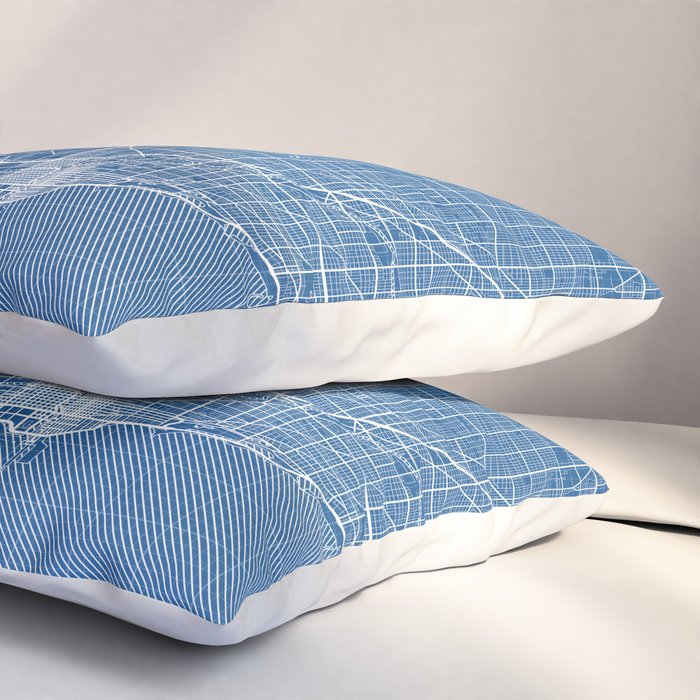 Chicago City Map of the United States - Blueprint Pillow Sham Gallery Image 3