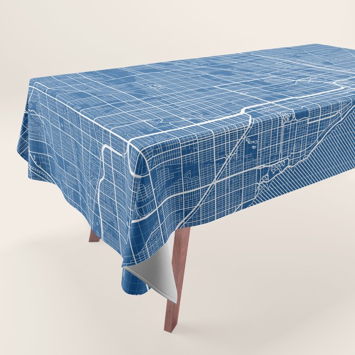 Chicago City Map of the United States - Blueprint Tablecloth Gallery Image 1