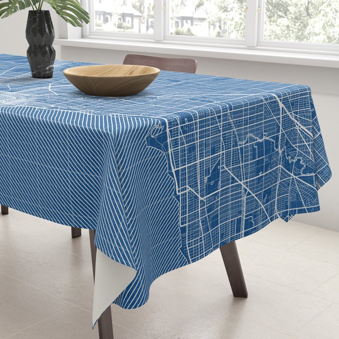 Chicago City Map of the United States - Blueprint Tablecloth Gallery Image 3
