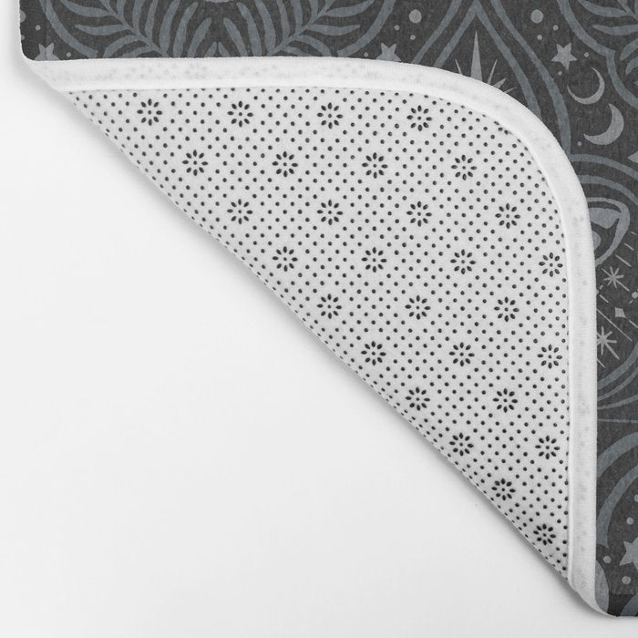 Celestial Forest Damask - Charcoal Bath Mat Gallery Image 2
