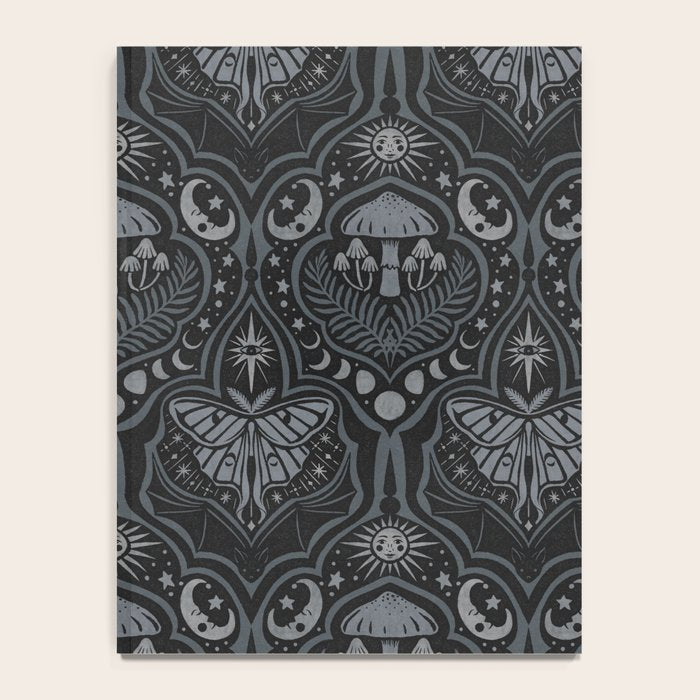 Celestial Forest Damask - Charcoal Notebook Gallery Image 4