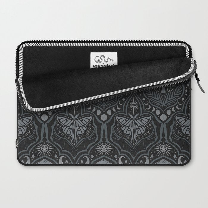 Celestial Forest Damask - Charcoal Laptop Sleeve Gallery Image 2