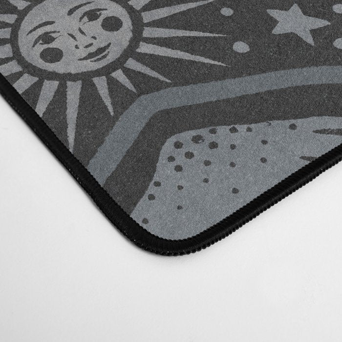 Celestial Forest Damask - Charcoal Desk Mat Gallery Image 4