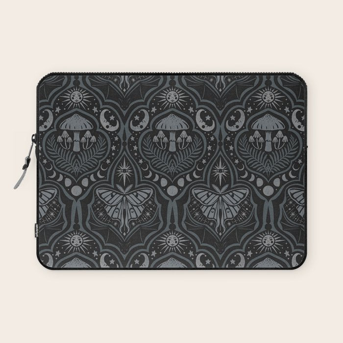 Celestial Forest Damask - Charcoal Laptop Sleeve Gallery Image 1